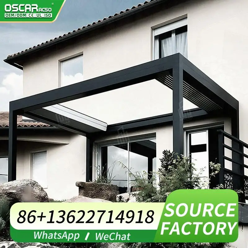 

Automatic Waterproof Louvered Roof for Terrace Sunshade Shade Sails Nets Outdoor Patio Garden Pergola