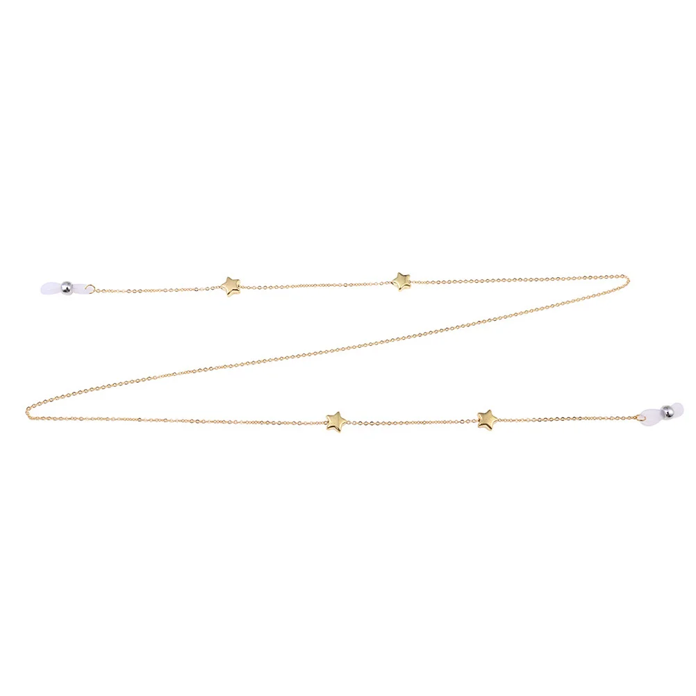 

Golden Pentagram Eyeglass Chain Alloy Rope for Secure Fit Universal Glasses Neck Cord Stylish Personalized Wearable Design