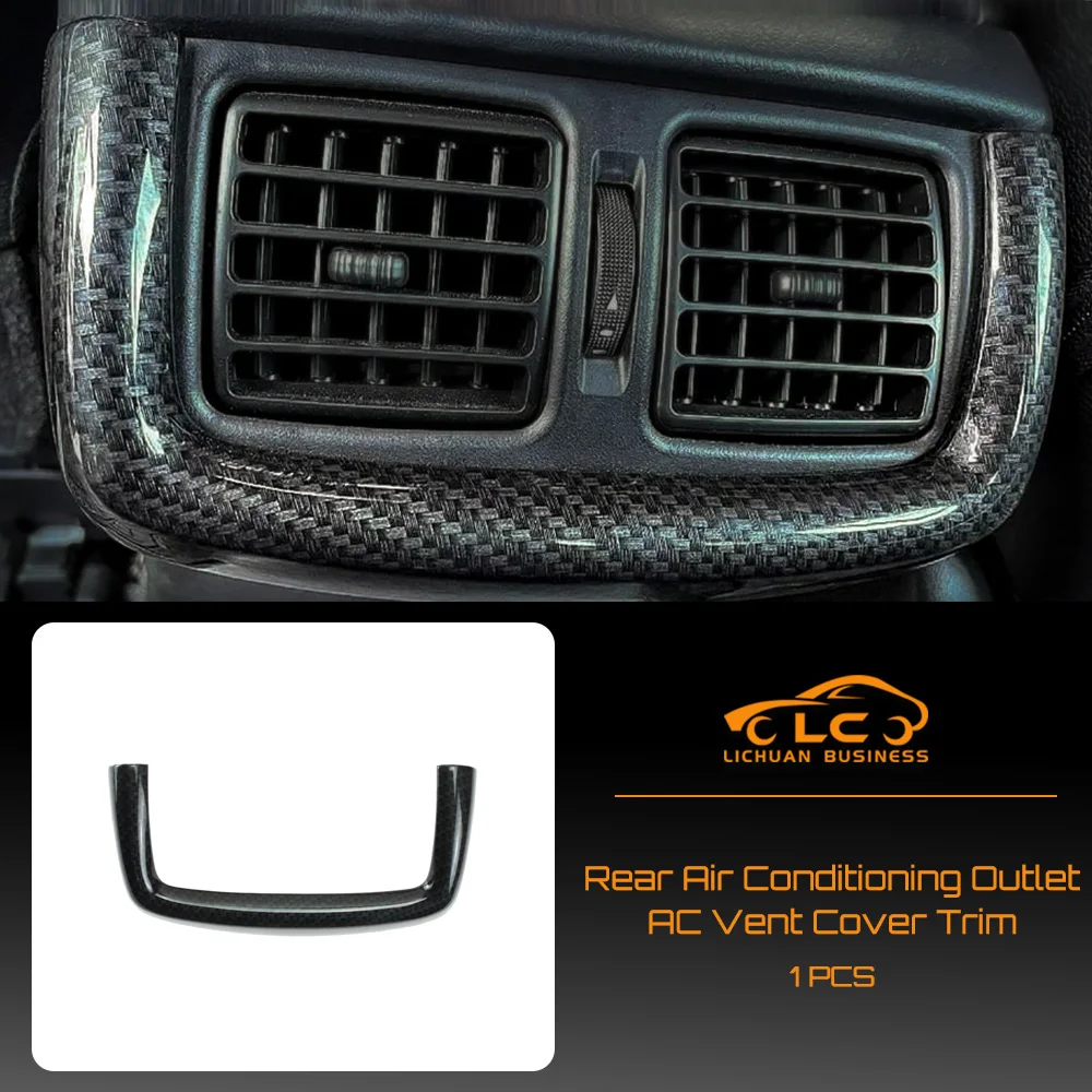 

1pcs Rear Air Condition Outlet AC Vent Cover Trim ABS Carbon Fiber Color Bamboo Grain for Toyota Hilux Revo Conquest 2015-2021