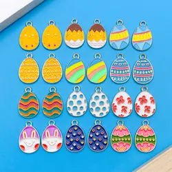 24pcs/set of mixed drip oil Easter egg pendants, DIY necklaces, bracelets, earrings, jewelry, Halloween Thanksgiving accessories