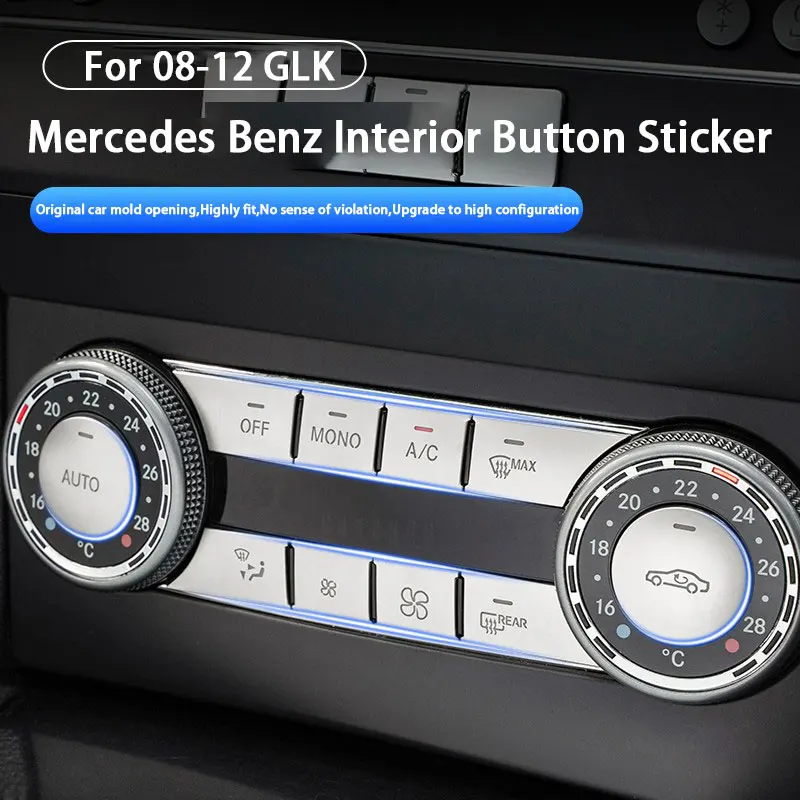 Car Center Console Air Conditioner,Function Button Cover Trim Stickers For Mercedes Benz C W204 CL203 S204 GLK X204 GLK300 C200