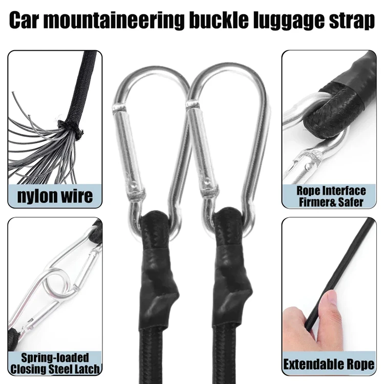 30 cm-210 cm Tragbare Elastische Seil Motorrad Gurt Elastische Seil Fahrrad Gepäck Strap Elastische Warenkorb Fracht Gurt – Detail 3