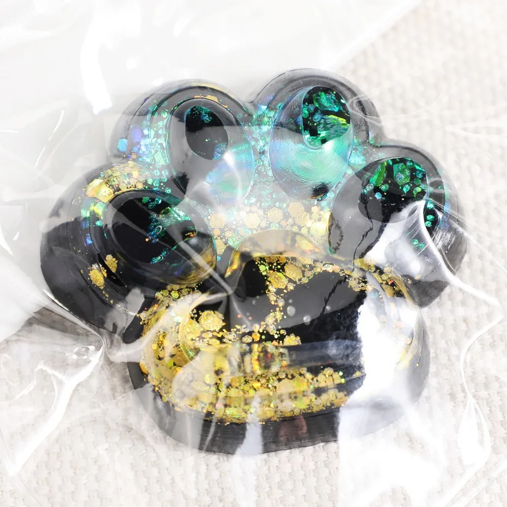 

Blingbling Slow Rebound Cat Paw Squeeze Toy Kneading Transparent Cube Cat Paw Fidget Toy Shiny Cartoon Cat Paw Pinch Toy