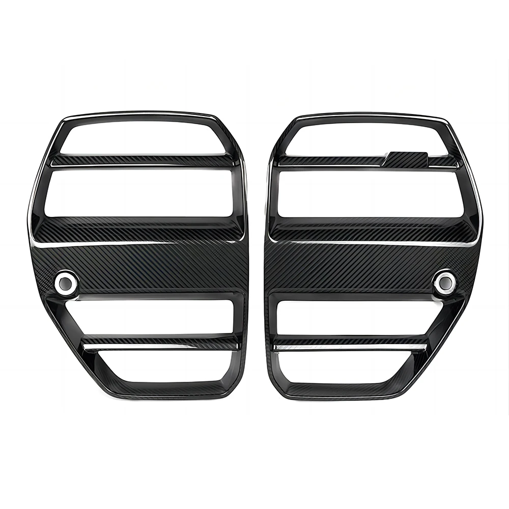 

Dry Carbon Fiber Grill Front Bumper Double Slat Kidney ST Style Grille For 21-23 BMW 3 4 Series G80 G82 G83 M3 M4 Only