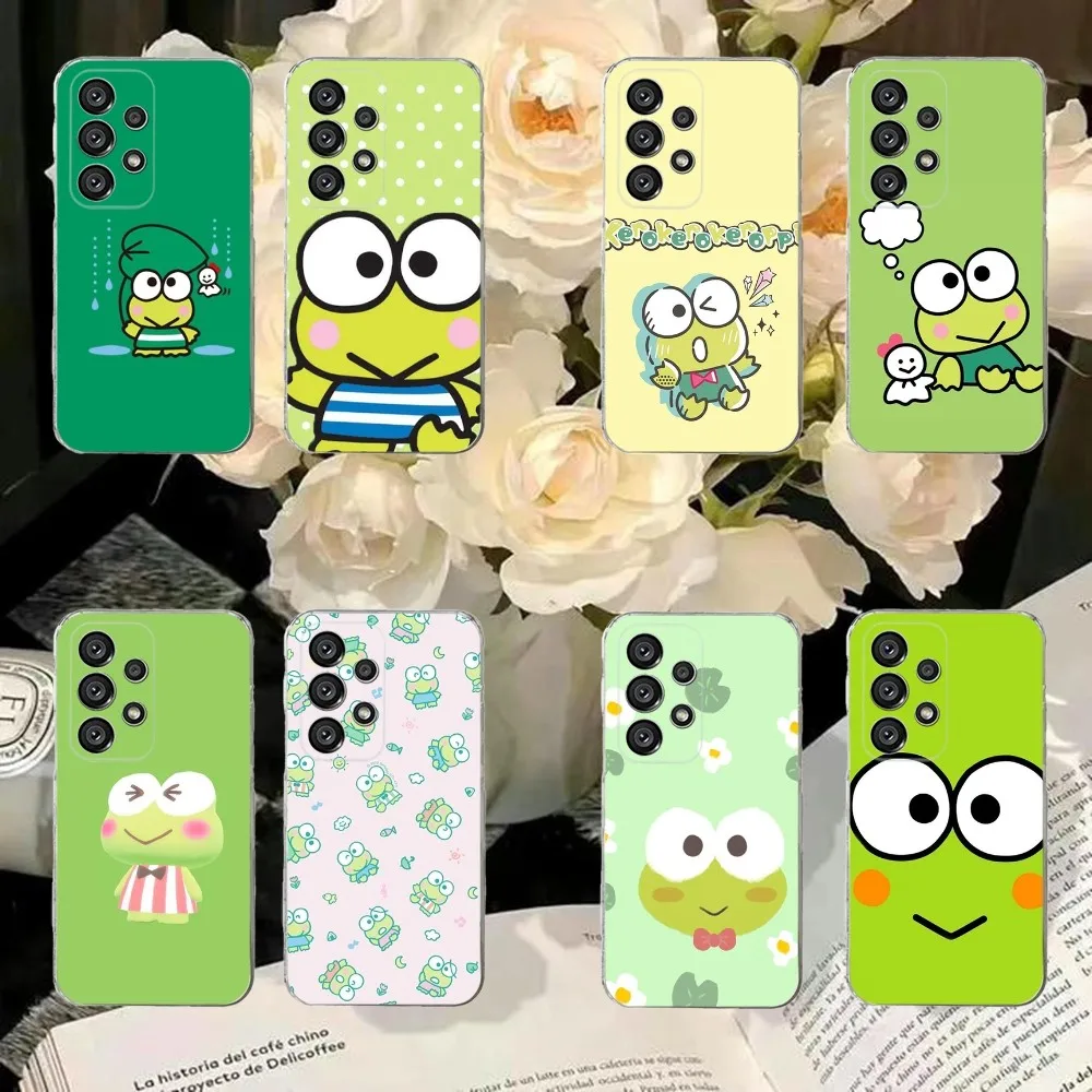 K-Kero K-Keroppi Phone Case For Samsung S30,S23,S21,S22,S20 Ultra,S20 FE lite,S10,S9,S8 PIus Cover Clear