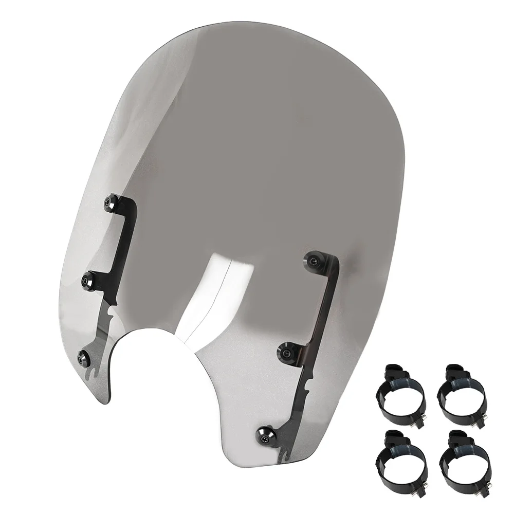 

15 inch Acrylic Windshield Windscreen 49mm Clamp for Harley Davidson Dyna 2006-2017 Street Bob Softail Motorcycle Wind Shield
