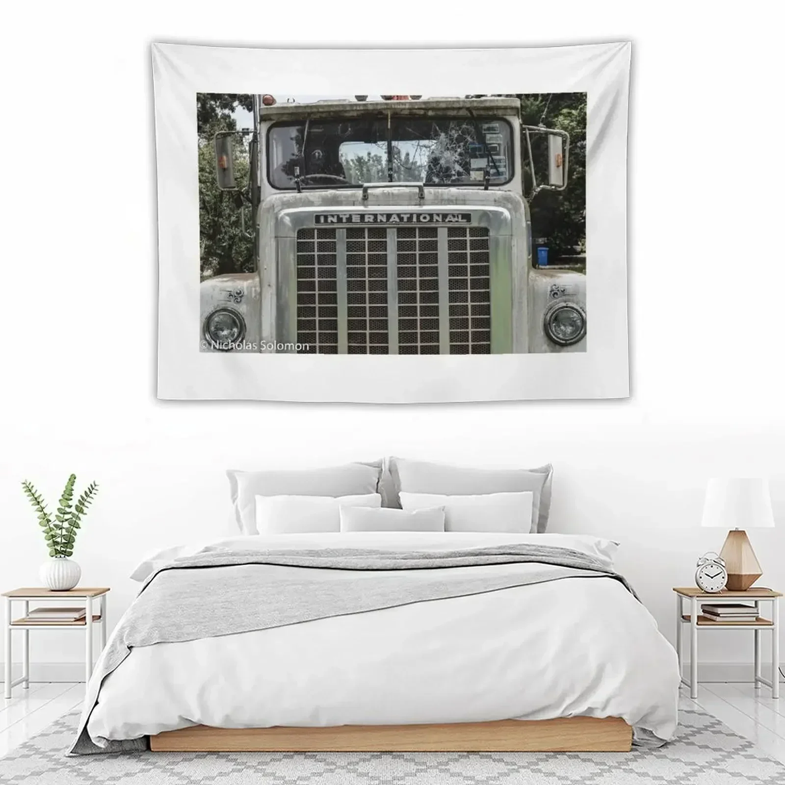 

International Truck Wreck Tapestry Korean Room Decor Room Aesthetic Wallpaper Tapestry