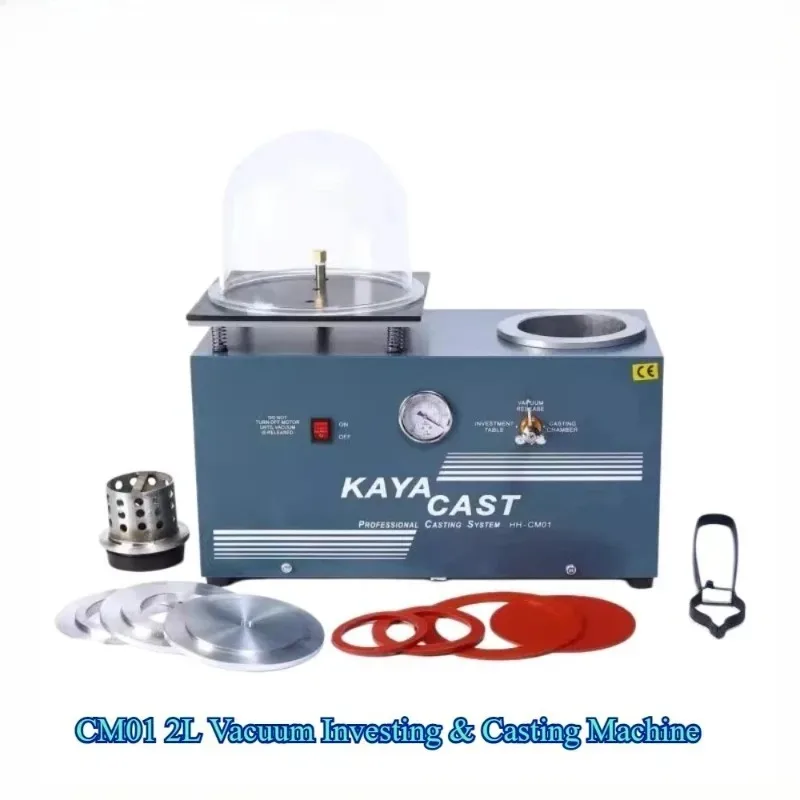2L Melting Equipment 2-In-1 Vacuum Investing & Casting Machine High Temperature Refining Metal For Making Jewelry LA-CM01