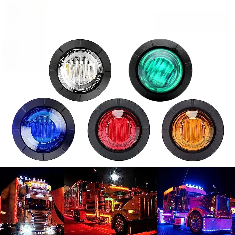 2pcs 12V 24V Universal LED Side Marker Light Multi-Function Turn Signal Stop Tail Warning Lamp for Car Truck Trailer Bus