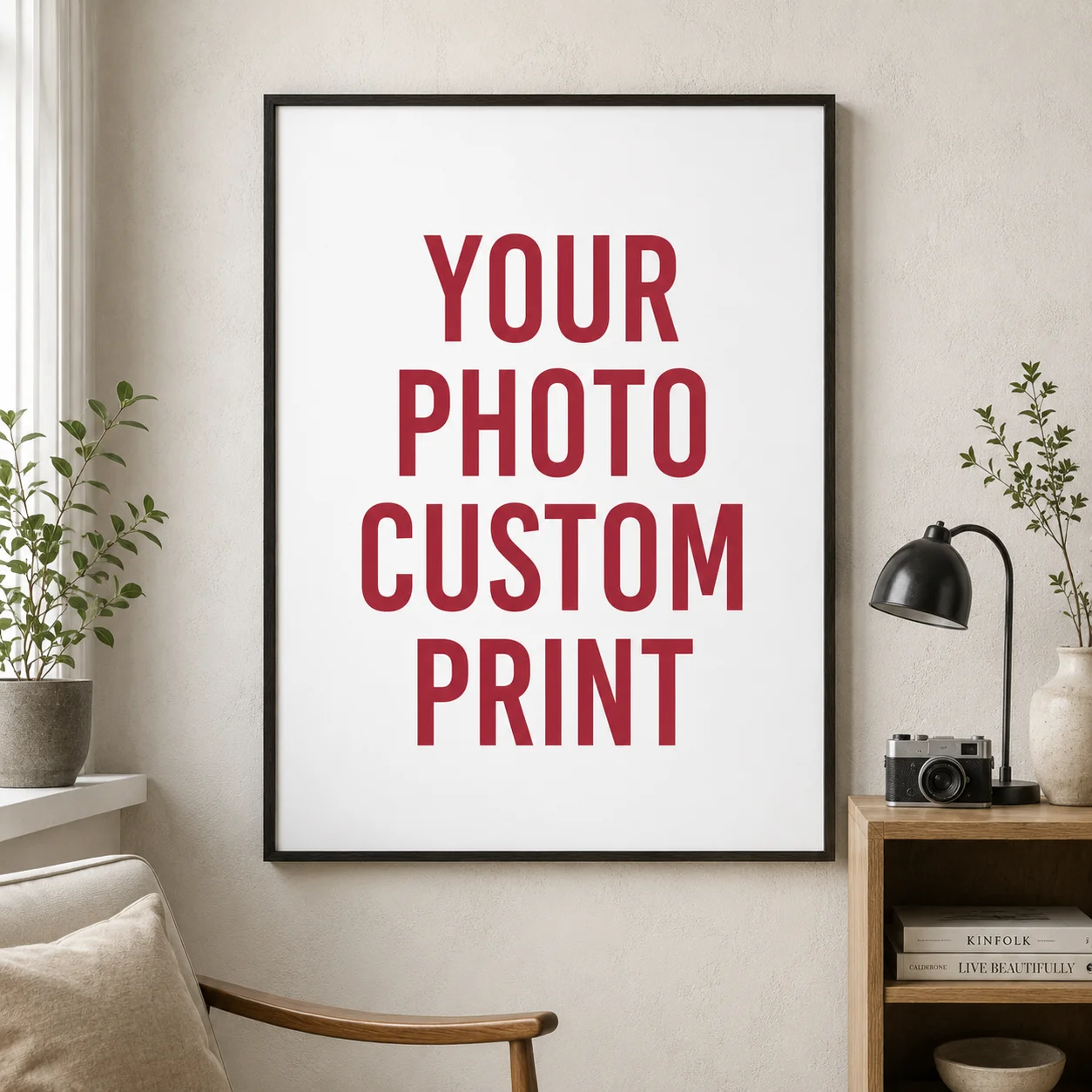 Custom Personalized Family Photo Poster Prints Canvas Wall Art for Living Room Bedroom Gaming Room Farmhouse 50x70cm Large Size