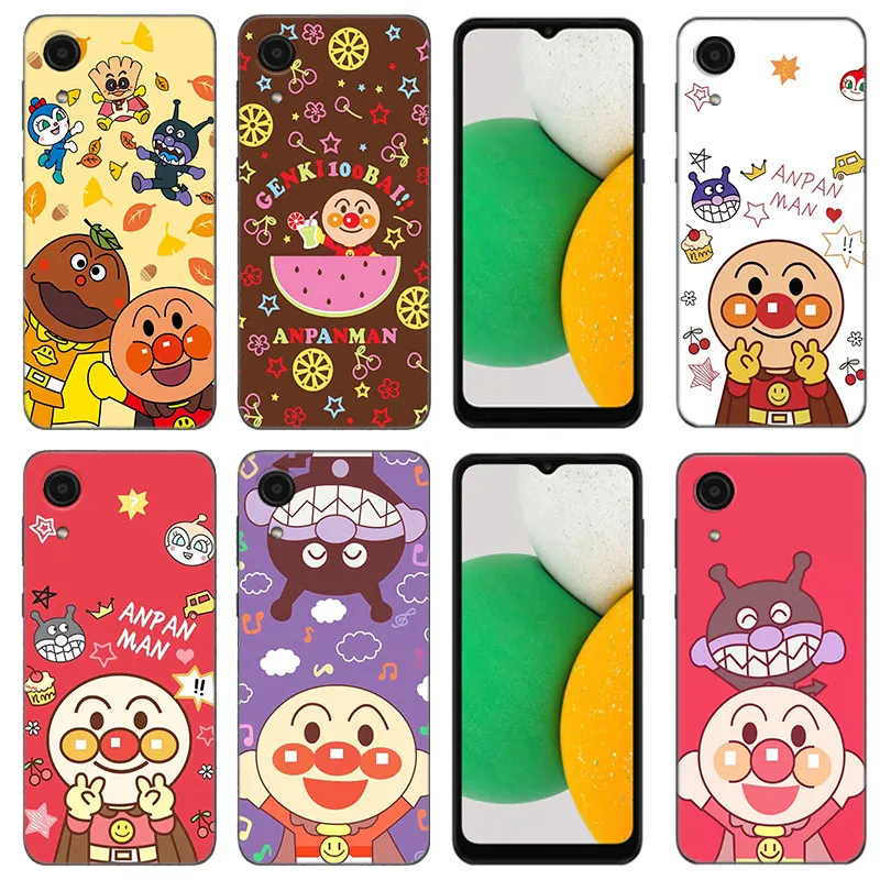 Fashion Anpanman Phone Case For Samsung Galaxy A01 A03 Core A04 A20 E A02 A10 A21 A30 A50 S A40 A41 A6 A8 Plus A7 Black Cover