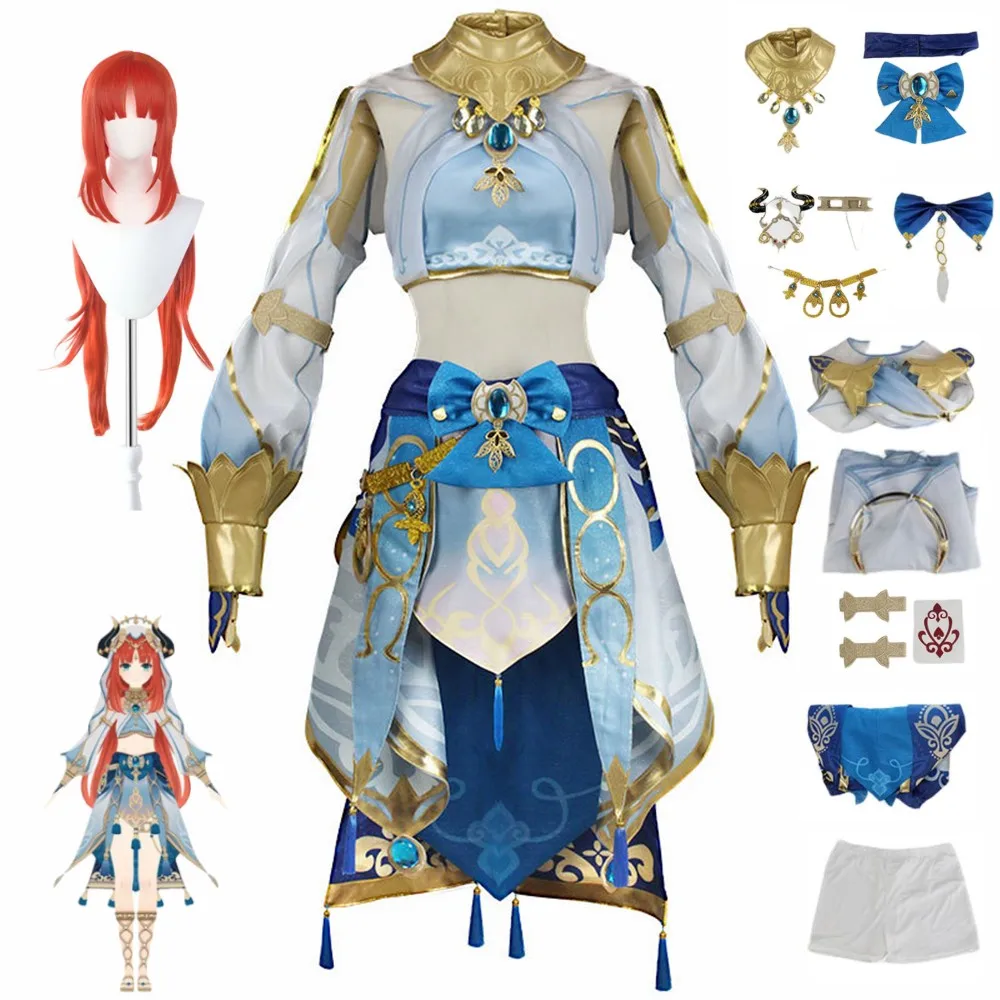 Genshin Impact Sumeru Nilou Cosplay Tenue pour Femme, Robe pour Fille, Costume d'Halloween, Uniforme de Carnaval pour Adultes, Vêtements Anime