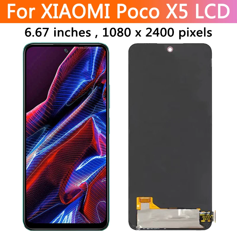 Ekran AMOLED Poco X5 do Xiaomi PocoX5 Pro X5Pro LCD 22111317PG 22101320G wyświetlacz ramka ekranu Digitizer Panel dotykowy