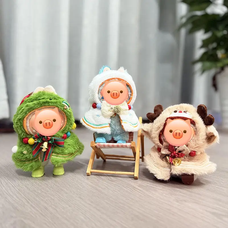 Новая кукольная одежда, рождественская коллекция для 10 см, одежда для лабуба, модная глухая коробка, плюшевые аксессуары, милая осенне-зимняя одежда