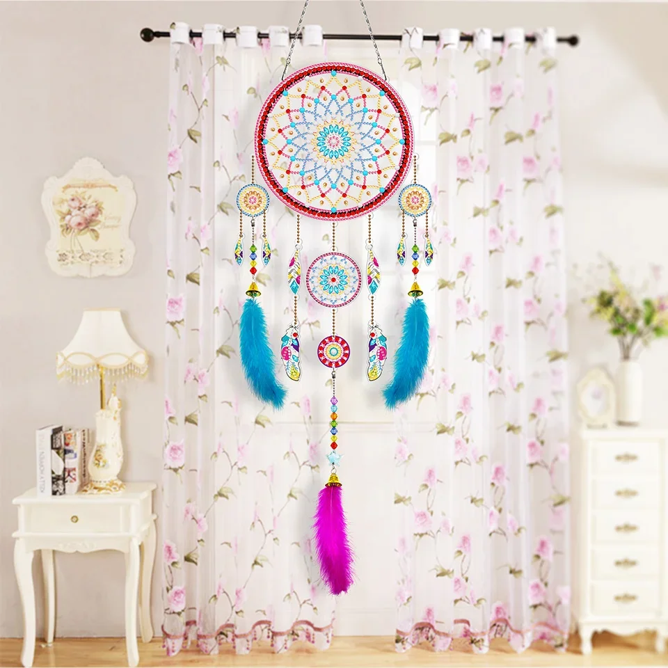 Feathers wind chime bell New style Gifts Diamond Painting Kits Drill DIY Crystal Rhinestone Mosaic Art Craft Home Decor Supplies