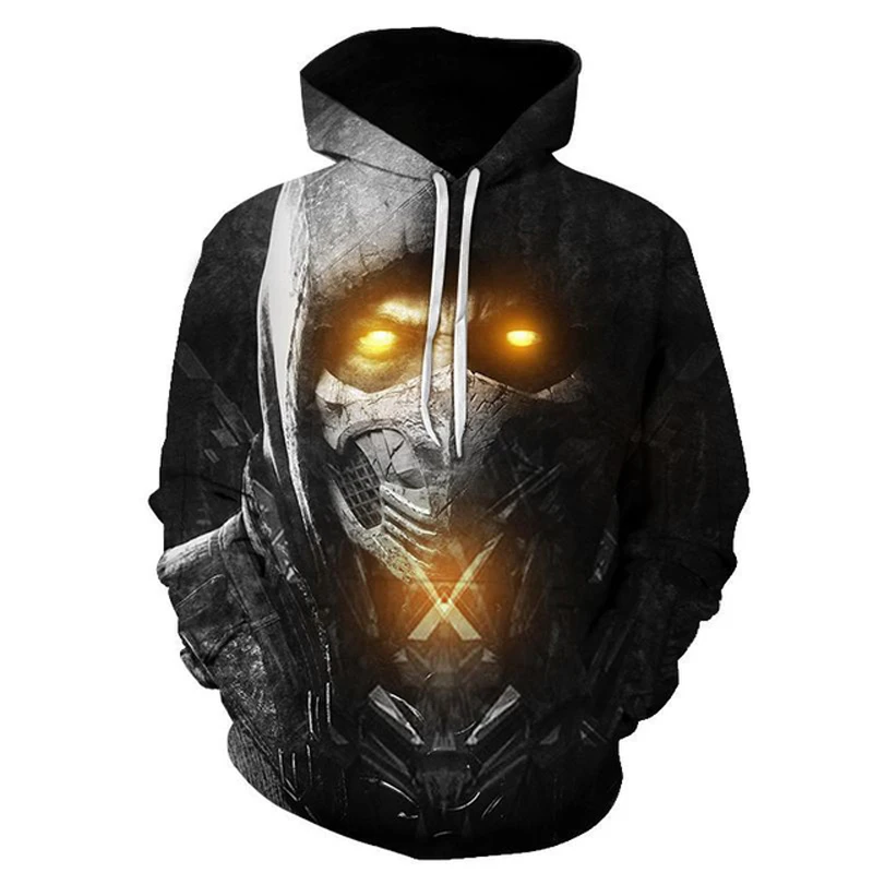 Mortal Kombat Ninja Pattern Hoodies 3D Printed Unisex Pullovers Hiphop Hoodie Casual Sweatshirts Street Top Tracksuit