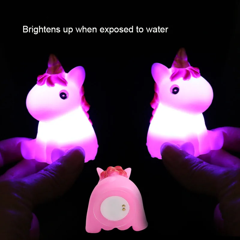 1 Pcs Novelty And Fun Gadgets Light-up Bath Unicorn Water Sensing Unicorn Toy Animal Sensing Bath Light-up Toy