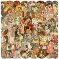 10/30/60pcs Vintage Medieval Painting Stickers Aesthetic Art Graffiti Laptop Bike Luggage Notebook Waterproof Retro Decal Toys
