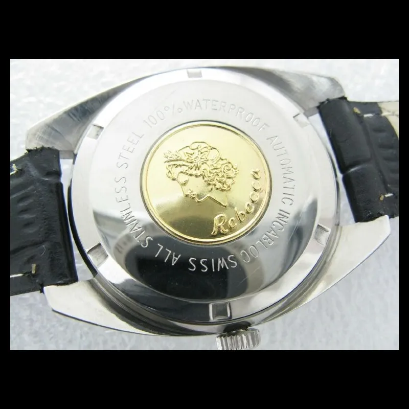 Panda[gold belly button coin]Blue diamond+ vertical scale [41 jewels movement] Rebecca automatic mechanical watch