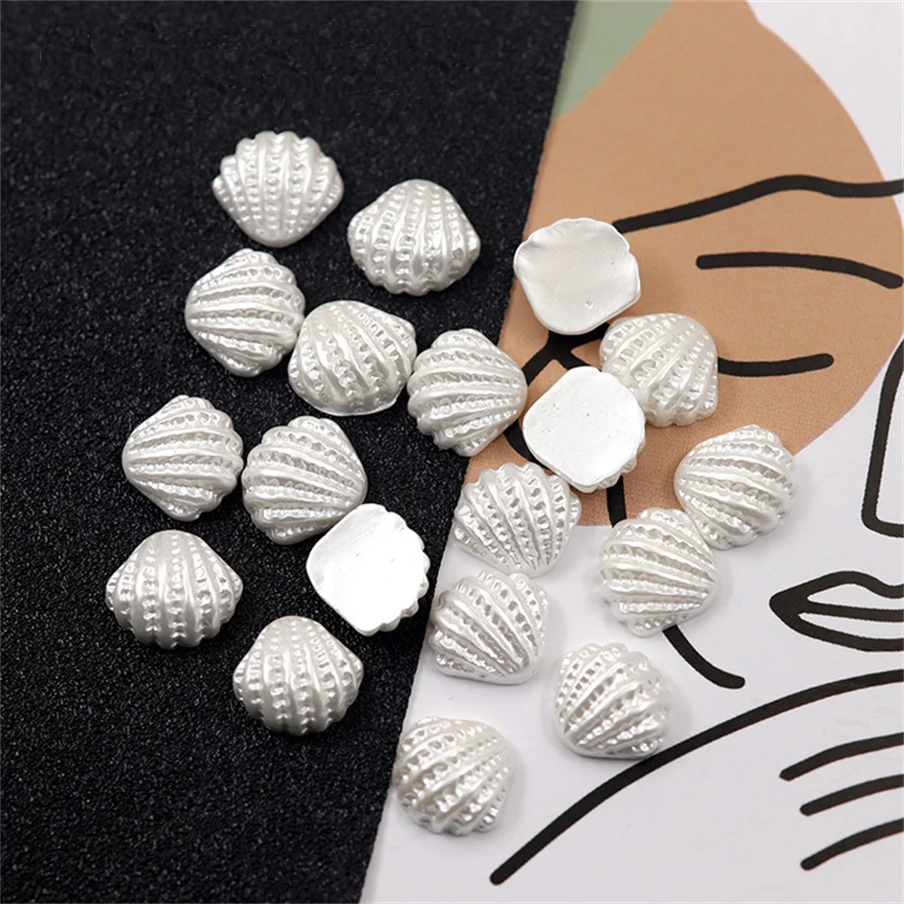 20pcs Mermaid Nail Rhinestones 3D Summer Ocean Series Aurora Clear White Shell Nail Decoration DIY Kawaii Nail Accessories