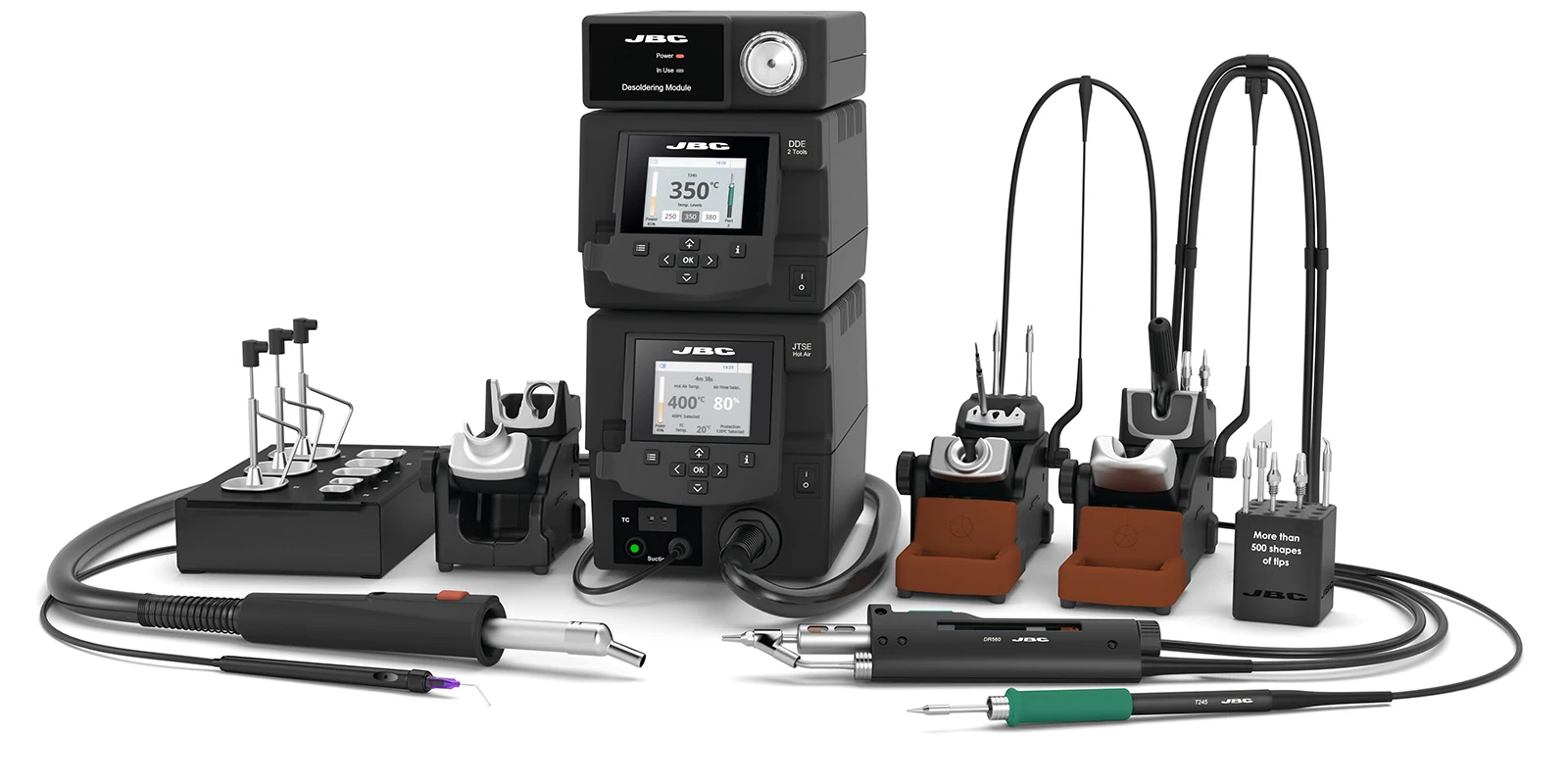 Original JBC DMPSE-2QB RMSE-2QF 4-Tool Complete Soldering Station 230V With Electric Motor High Precision JBC Rework Equipment