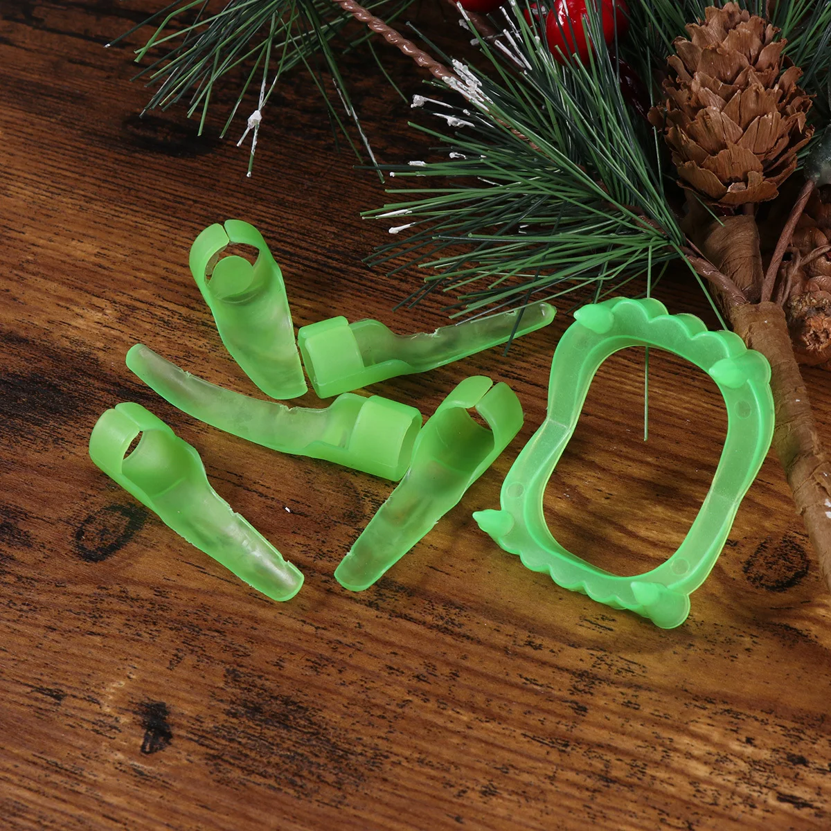 Bouchons de faux dents pour Halloween, 12 pièces, lueur lumineuse dans la nuit, faux dents, ongles, accessoire de Costume, farces de fête d'halloween