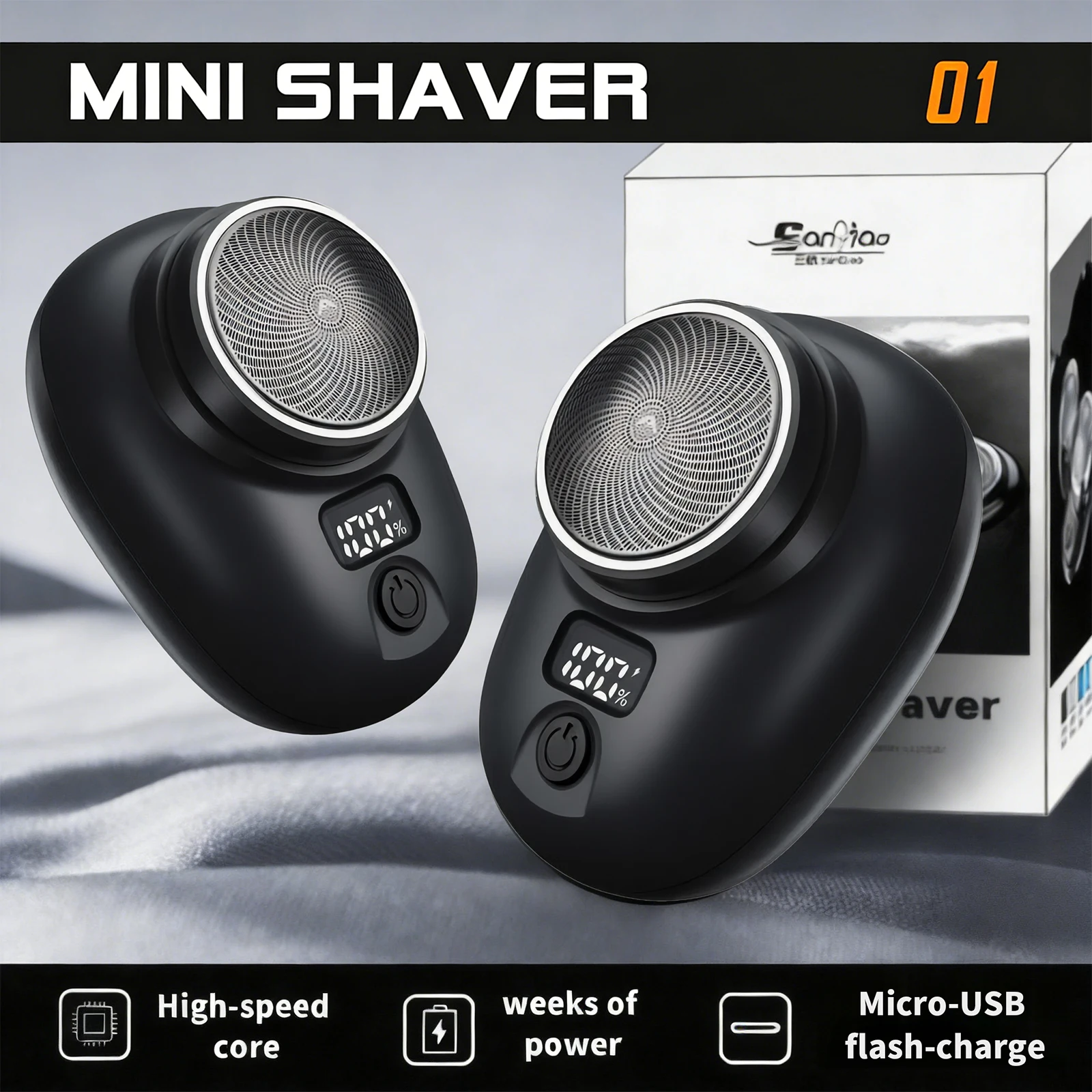 Men's Electric Shaver USB Charge Mini Pocket Travel Razor Comfortable Easy Travel Beard Body Hair Trimmer Pocket Razor