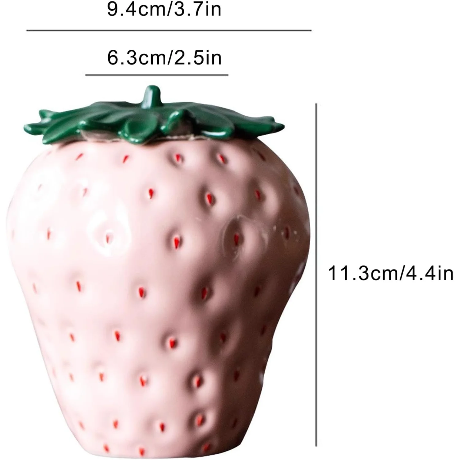 Strawberry Tea Can Ceramic Food  Jar Canister, Ceramic Tea Canister, Exquisite Strawberry Food Canisters, for Tea Coffee Nuts  S