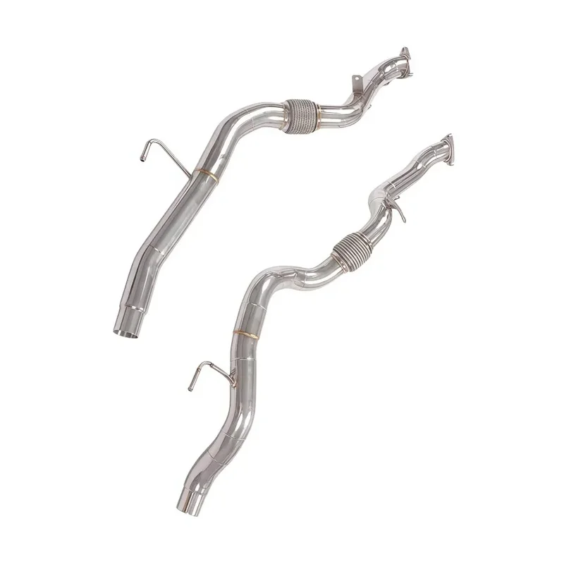 High Flow SS304 Exhaust Downpipe Header for Audi Q7 3.6L 2005-2015 Exhaust Pipe Optimized Sound Replacement Parts