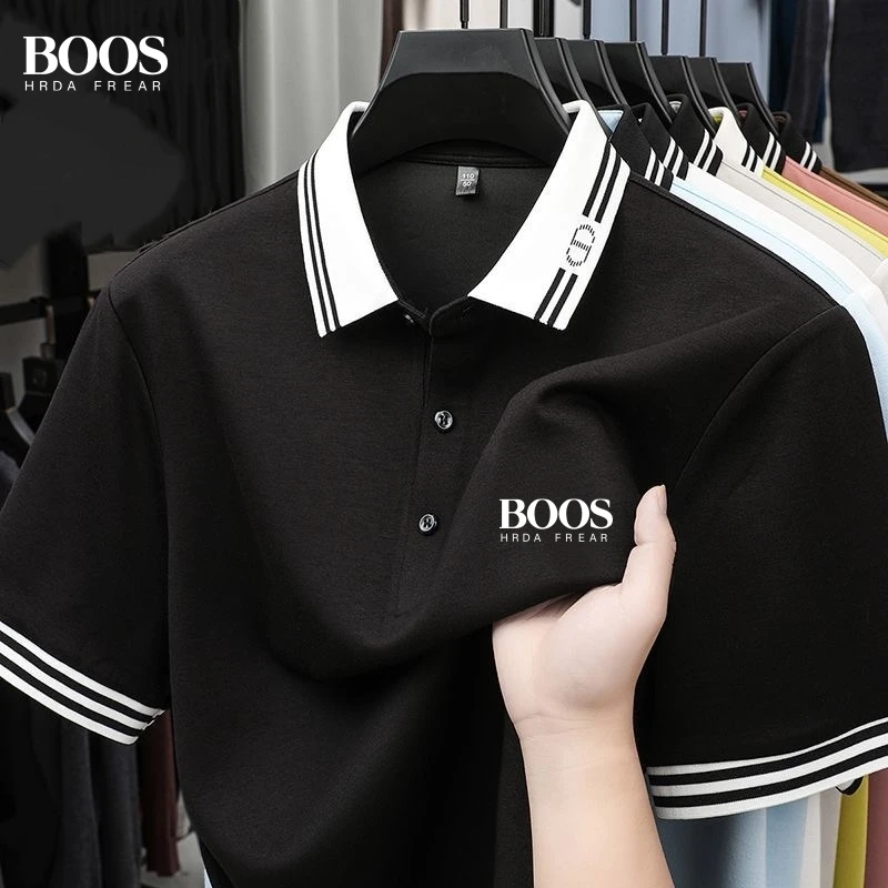 New men's high-quality short sleeved polo shirt, summer fashion, casual, comfortable, breathable top