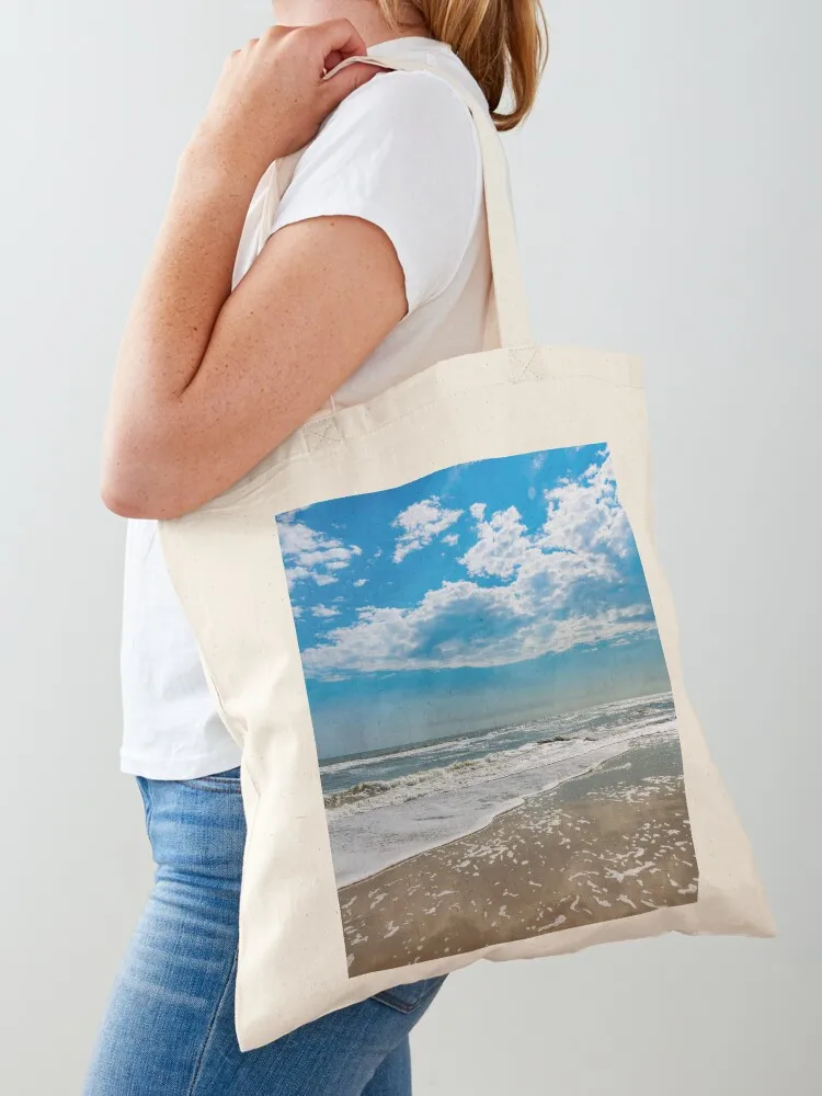Poetry of Waves Tote Bag Shopping bags canvas tote foldable reusable bag shopping bags foldable