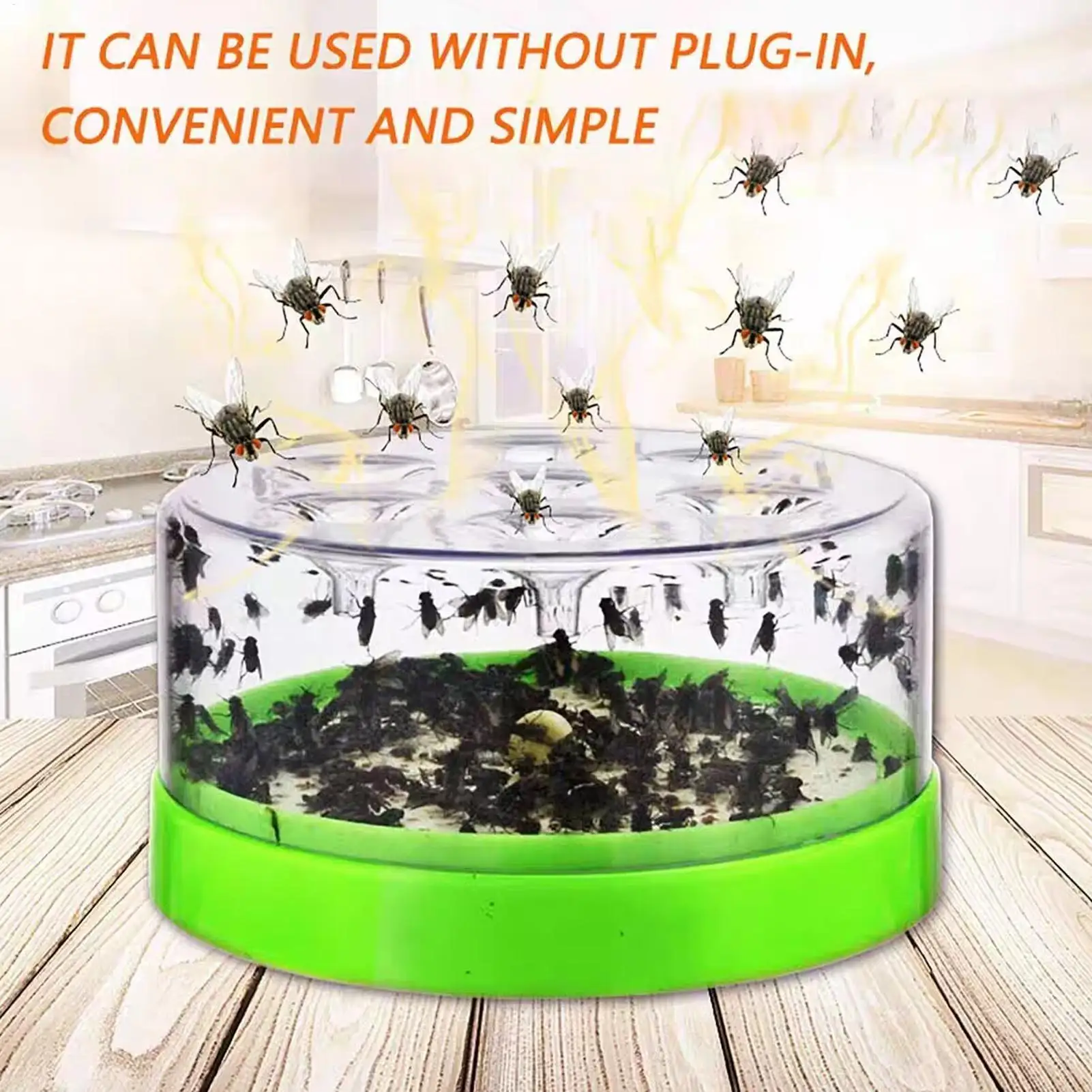 Fly Trap Reusable Non Electric Garden Catching Device Animal Control for Homeowners Renters Kitchens Offices Restaurants Hotels