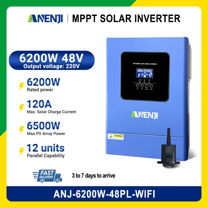 

6.2KW parallel solar inverter pure sine off grid+grid connected solar inverter CT Sensor Input solar charging
