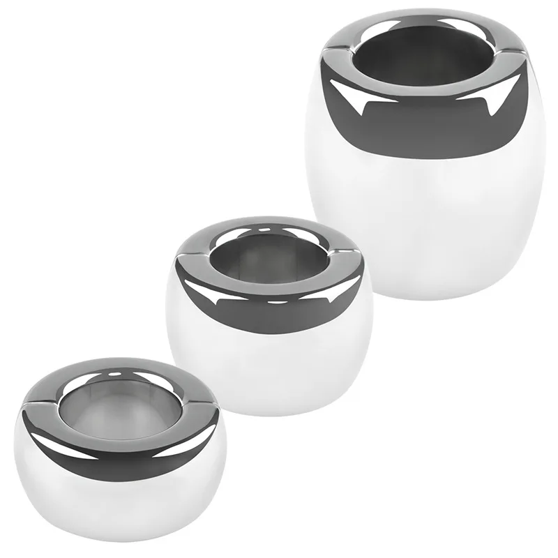 Stainless Steel Testicle Ball Stretcher Scrotum Penis Restraint Cock Ring Metal Locking Pendant Weight Sex Toys for Men Pleasure