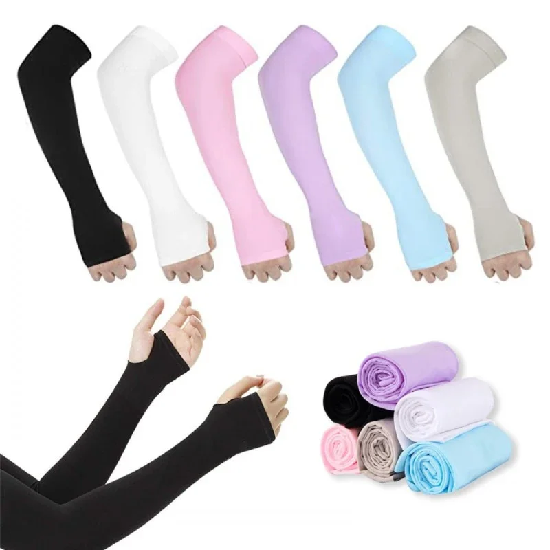 

Ice Silk Sun Breathable Protection Arm Covers Elbow Cover Outdoor Cycling Running Fishing Driving Cool Anti-UV Arm Sleeves