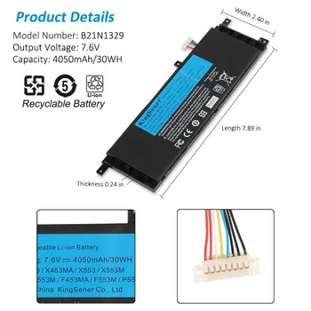 Baterie pro notebooky KingSener B21N1329 pro ASUS D553M F453 F453MA F553M P553 P553MA X453 X453MA X553 X553M X553B X553MA X403M X503M 10 nejlepší prodej Baterie pro Asus X553M - №6