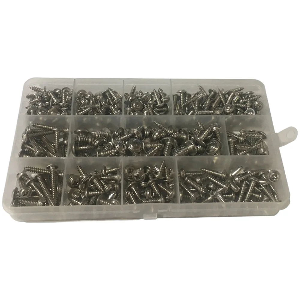 /304 /Stainless /Steel Self Tapping Screws Set With Washers For M3.5 M5 For Cross Head Fasteners Hardware Kit
