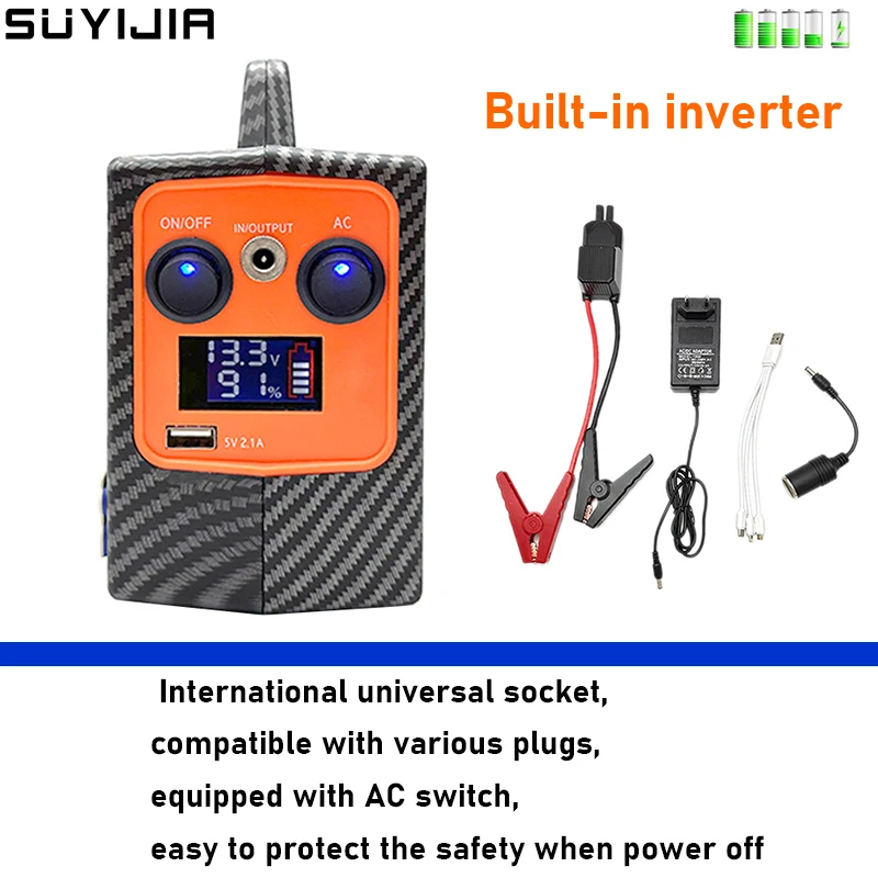 Inverter 220V Portabel Daya Tinggi Penyimpanan Energi Luar Ruangan Mengemudi Sendiri Pasokan Daya Darurat untuk Kemah