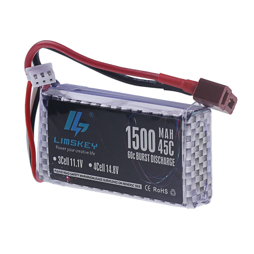 Batteria LIPO 7.4V 2s 1500MAH 1800mah 45C batteria per RC Drone elicottero auto FPV parti della barca con spina T JST XT30 XT60 7.4V lipo