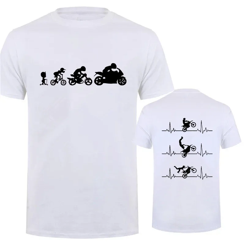 Summer Men\'s T-shirt Short Sleeve Men Tshirt Evolution Motorbiker Motorcycles Print Oversize T Shirt Male Tshirt Men Tee Clothes