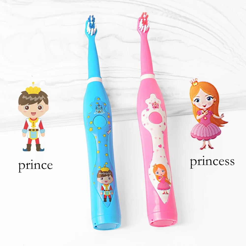 Children Toothbrush Electric Toothbrush Kids Carton Prince Princess Sonic Toothbrush Baby 3-12 Years Old Rechargeable