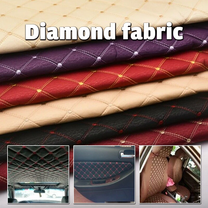 100*140cm ricamato Plaid in similpelle tessuto spugna trapuntato interni auto tetto cuscino sedile divano tappezzeria materiale fai da te