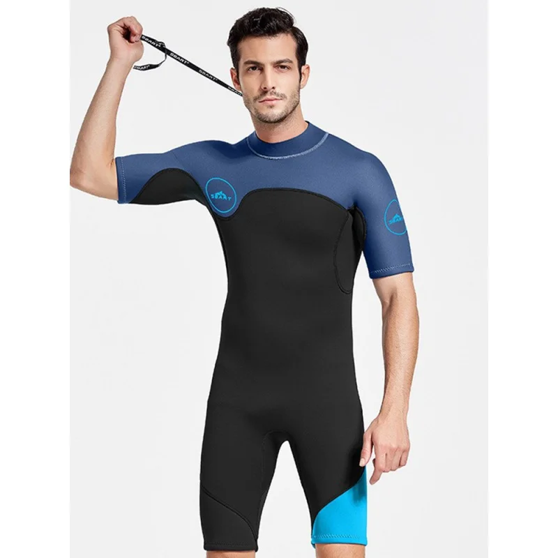 Sharbat 2mm Diving Suit Men's and Women's Warm One-Piece Swimsuit Short-Sleeved Sun Protection Clothing Snorkeling Suit Surfing