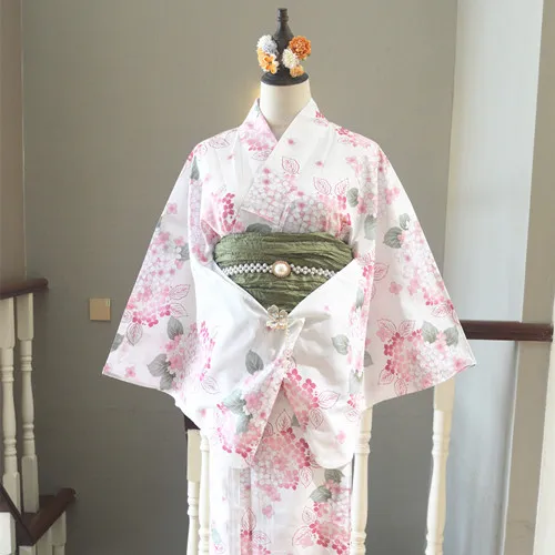 Traditional Yukata Kimono Cotton Dress Girls Women's Style Summer 2024 Fashionable Ethnic Clothing Stage Performance Dress