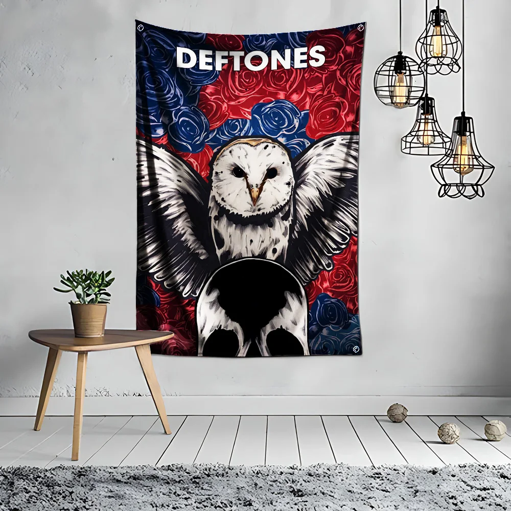 60x90cm D-Deftones Alternative Metal Band Flag Polyester Digital Printing Banner for Garage Wall Art Out Door Decoration