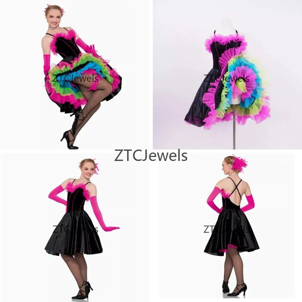 Vestido de Flamenco Español para Mujer, Disfraz de Señorita Adulta, Ropa de Baile Latino para Halloween, Cancan, Francia, Actuación