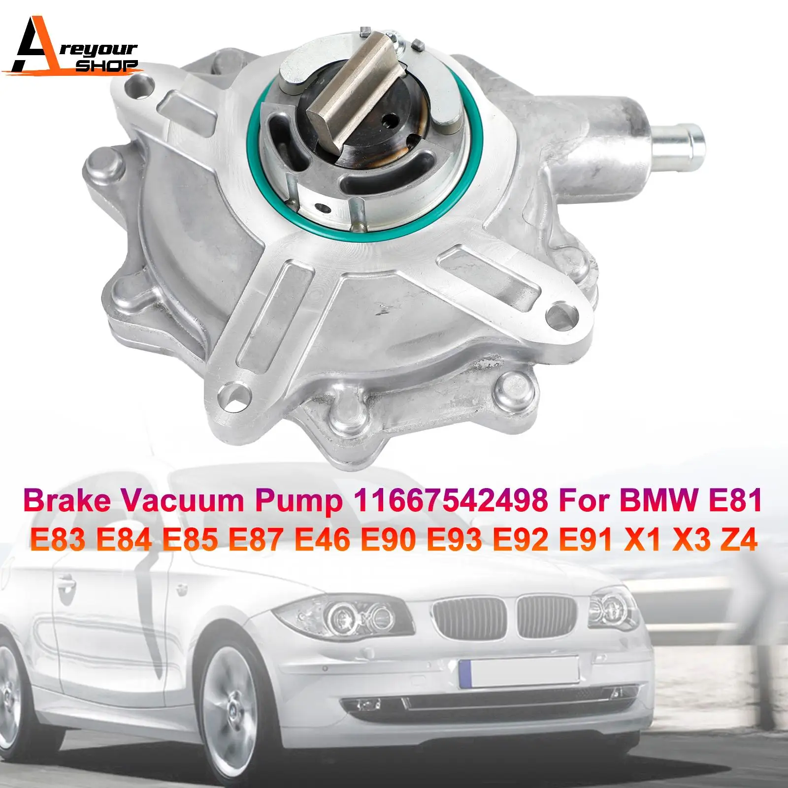 Areyourshop Brake Vacuum Pump 11667542498 for BMW E81 E83 E84 E85 E87 E46 E90 E93 E92 E91