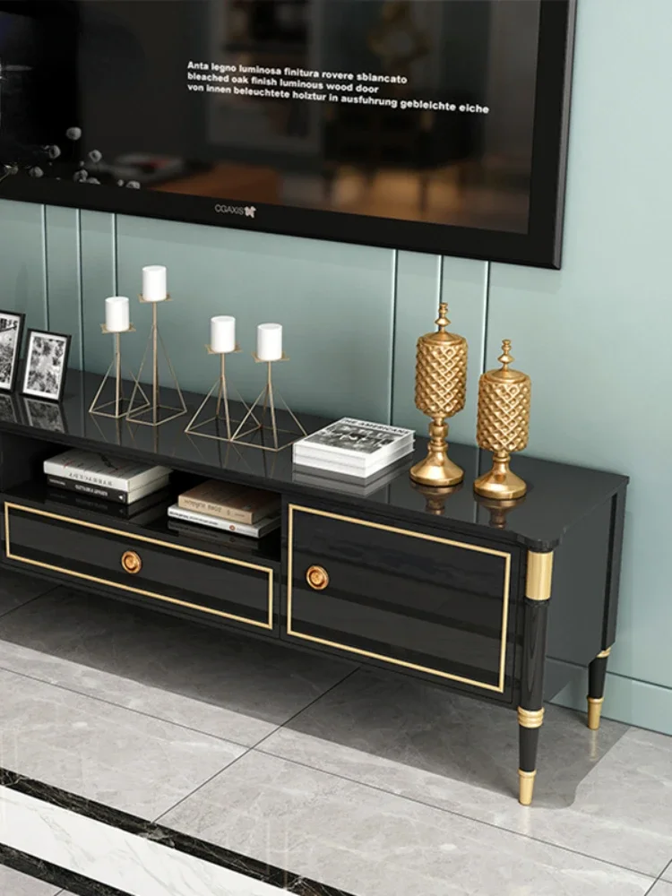 

Light Luxury TV Cabinet Post-Modern Simple Living Room Coffee Table Combination American Background Wall Curio Cabinet