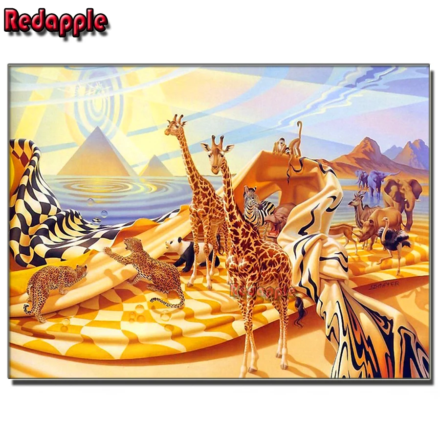 Abstract African Safari Kit, Diamond Painting, Full Square Stones, Diamond Embroidery Sale, Rhinestones Picture, Hobby and Handi