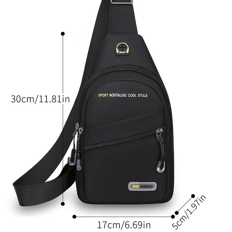 Sac de poitrine pour hommes, sac à bandoulière asymétrique, grande capacité, Sports de plein air, loisirs, mode, petit sac à bandoulière, sac à dos pour hommes